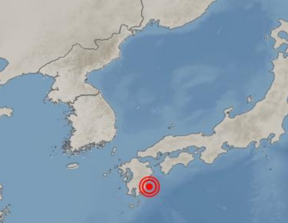 8일 일본 미야자키현 미야자키시 동남동쪽 30km 해역에서 발생한 지진 [사진=기상청]