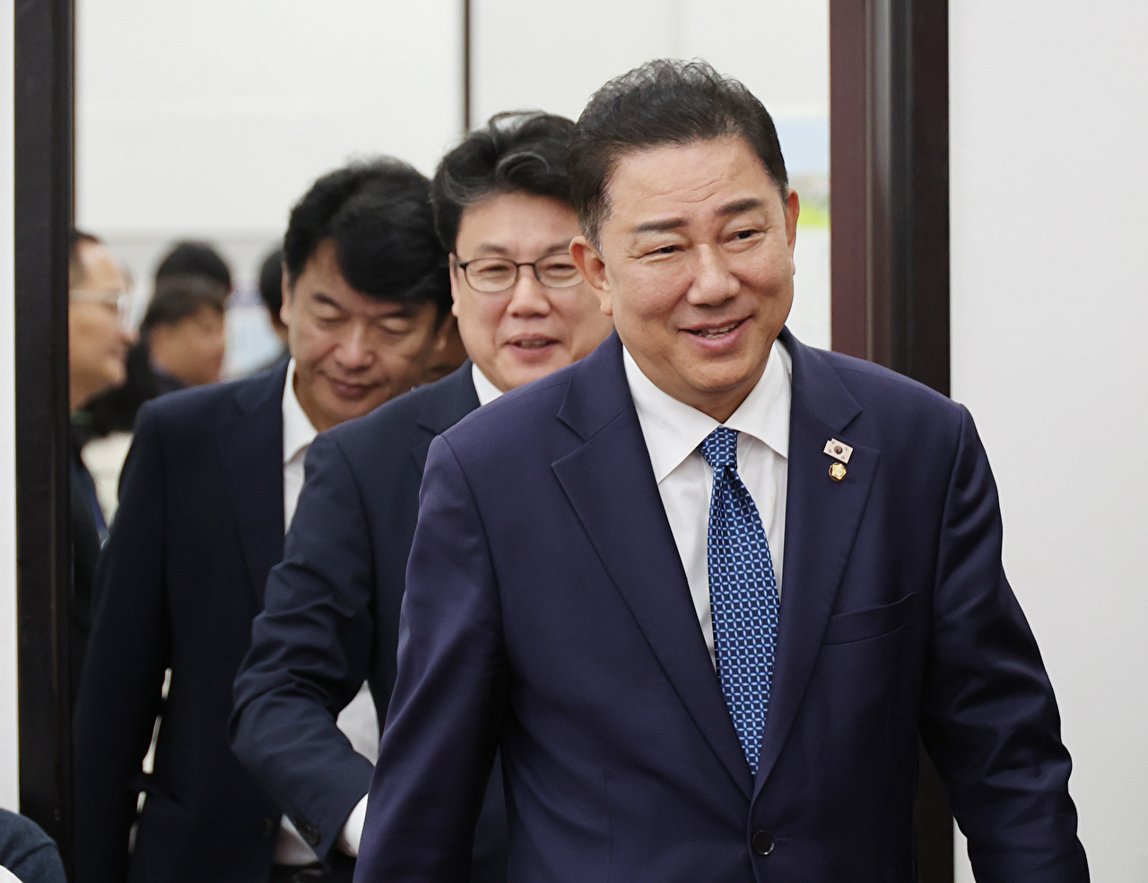 더불어민주당 김병기 당대표 직무대행 겸 원내대표, 진성준 정책위의장이 31일 서울 여의도 국회에서 열린 정책조정회의에 참석하고 있다. 2025.7.31 [사진=연합뉴스]