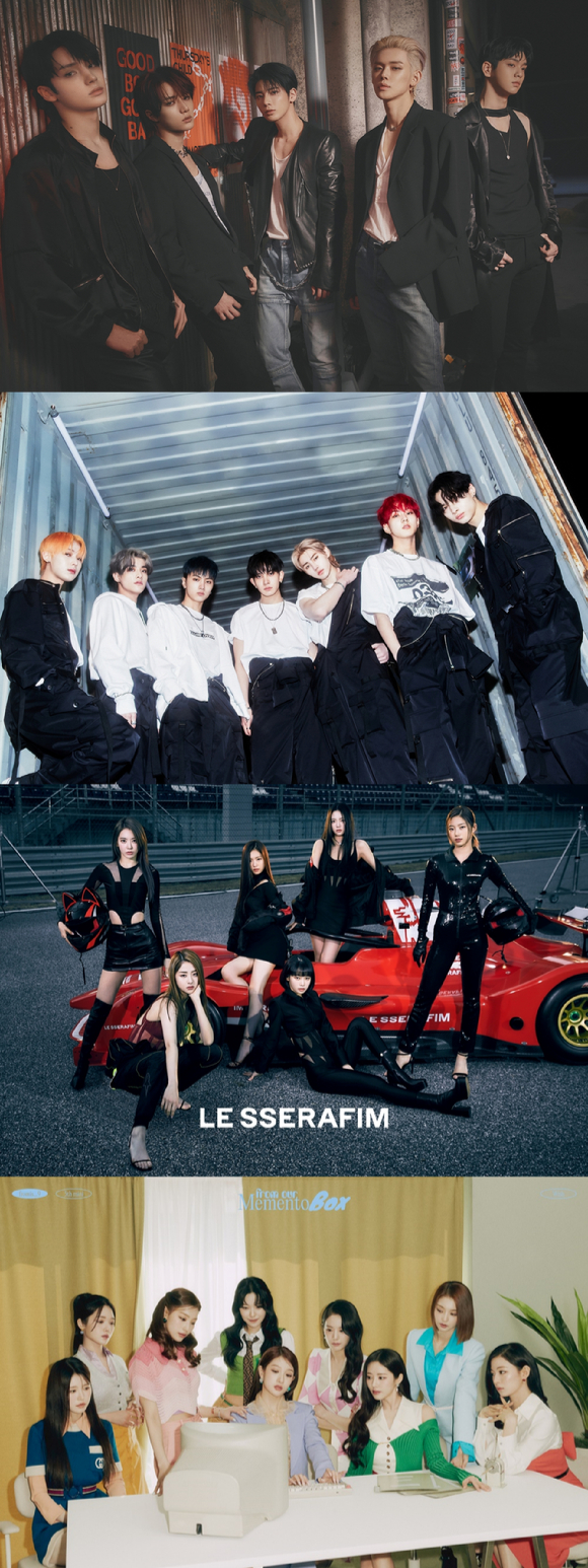 투모로우바이투게더, 엔하이픈, 르세라핌, 프로미스나인 단체 이미지 [사진=하이브]