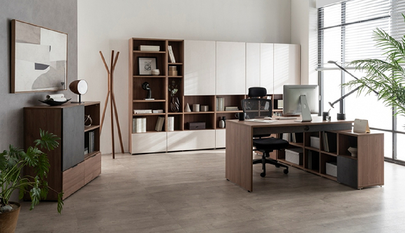 한샘이 오피스 인테리어 및 가구 시장 진출을 선언했다. 사진은 한샘의 유닛 책상세트. [사진=한샘]