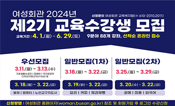 2024년 제2기 교육과정 수강생 모집 포스터. [사진=부산광역시]