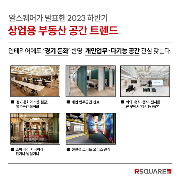 알스퀘어가 선정한 2023년 하반기 오피스 인테리어 트렌드. [사진=알스퀘어]