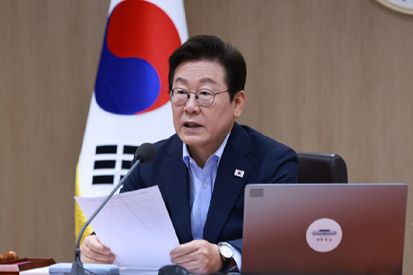 이재명 대통령이 29일 서울 용산 대통령실 청사에서 열린 임시 국무회의에서 발언하고 있다. 2025.8.29 [사진=연합뉴스]