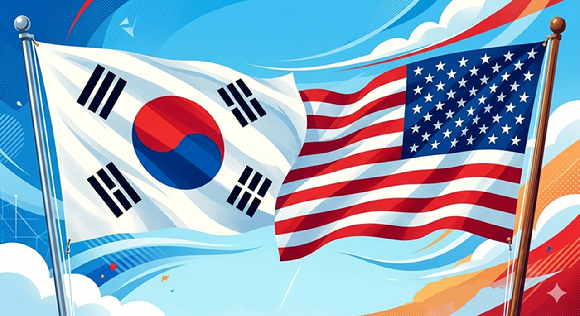 태극기와 성조기 이미지. [사진=제미나이 AI 생성 이미지]