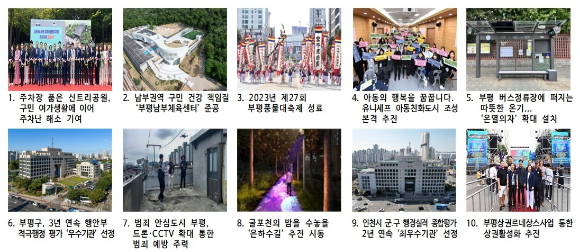 인천 부평구는 19일 '2023 부평 10대 희망뉴스'를 발표했다. [사진=부평구 ]