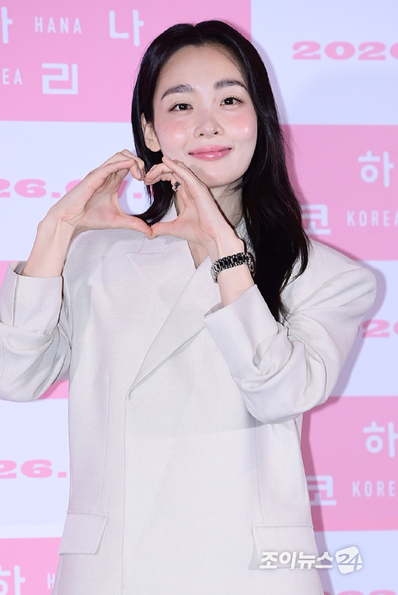 배우 김민하가 26일 오후 서울 CGV용산아이파크몰에서 열린 영화 '하나 코리아'(감독 프레드릭 쇨베르) 언론시사회에 참석하고 있다. [사진=정소희 기자]