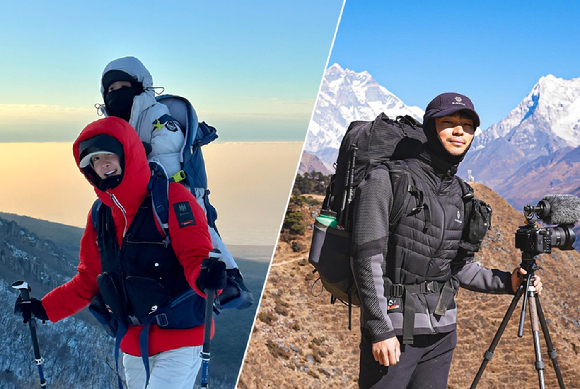 블랙야크 'DNS 익스트리머' 이시영(왼쪽)과 유튜버 오지브로(오른쪽) [사진=블랙야크]