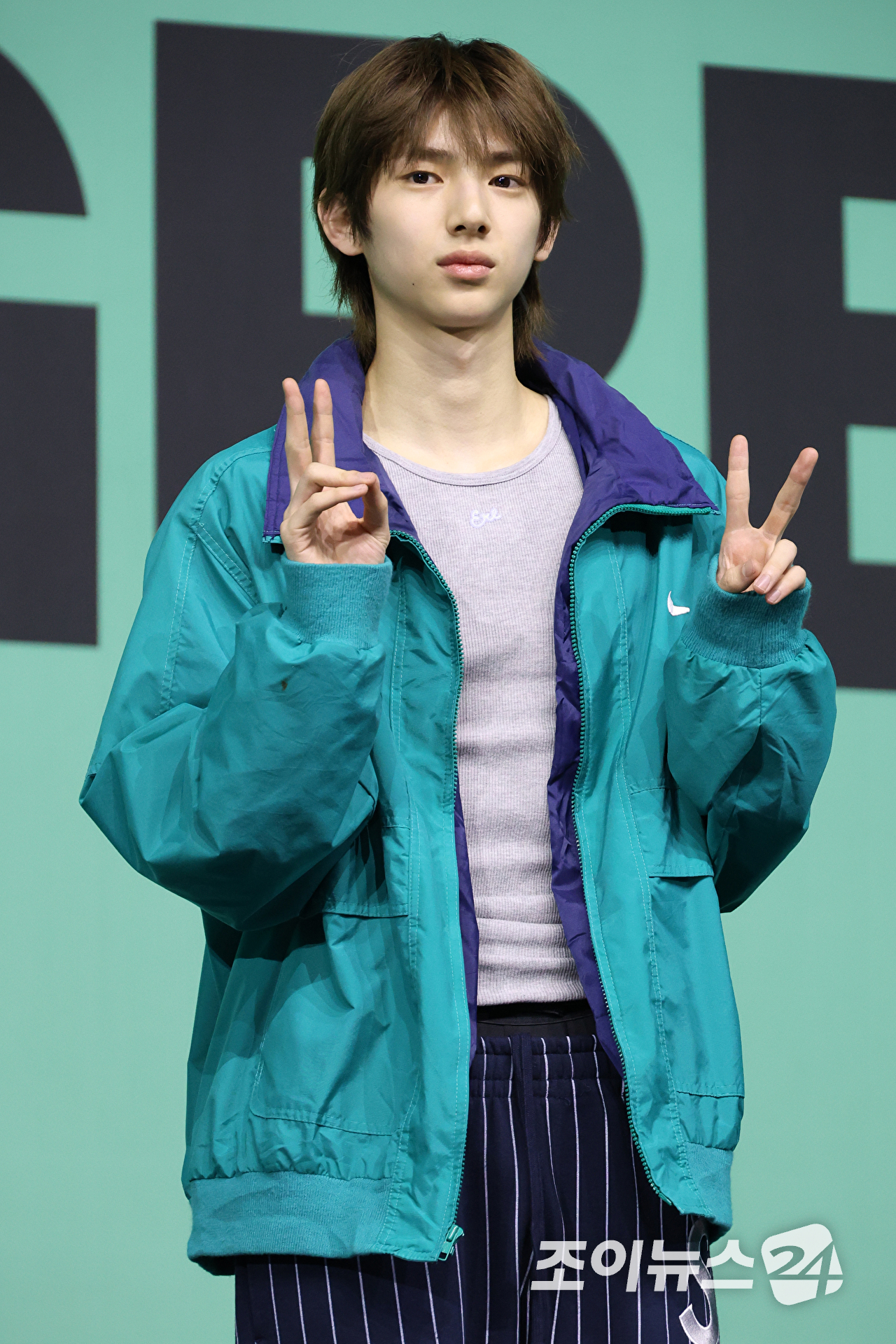 그룹 코르티스 주훈이 20일 오후 서울 광진구 광장동 예스24라이브홀에서 열린 미니 2집 '그린그린(GREENGREEN)' 발매 기념 쇼케이스에 참석해 포즈를 취하고 있다. [사진=문수지 기자]