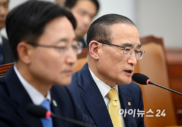 위성락 국가안보실장이 29일 서울 여의도 국회 국회운영위원회에서 열린 대통령비서실, 국가안보실 등에 대한 국정감사에 출석해 질의에 답변하고 있다. [사진=곽영래 기자]