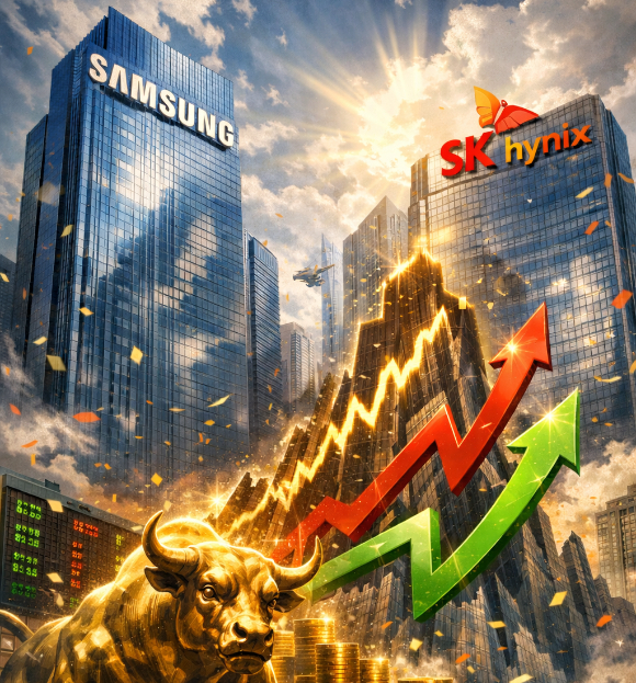 인공지능(AI) 반도체 호황으로 코스피 지수가 6200을 돌파하는 등 국내 증시가 급등세를 보이는 가운데 한 억대 결혼 자금을 삼성전자와 SK하이닉스 주식에 투자했다는 공무원 사연이 전해졌다. 사진은 챗GPT 생성 이미지. [사진=챗GPT]