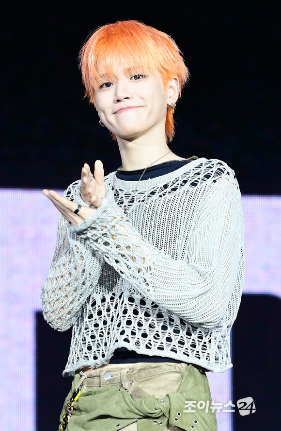 그룹 보이넥스트도어 리우가 20일 오후 서울 강서구 KBS아레나에서 열린 보이넥스트도어(BOYNEXTDOOR) 새 앨범 '디 액션'(The Action) 쇼케이스에 참석하고 있다. [사진=정소희 기자]