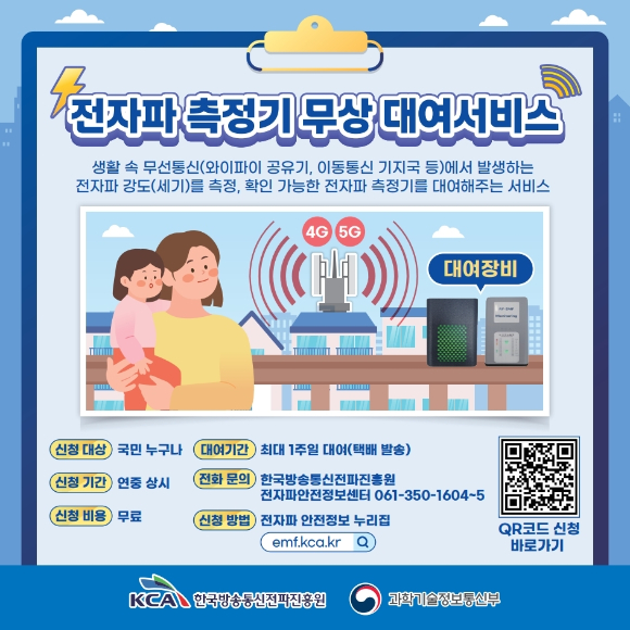 전자파 측정기 무상 대여서비스 소개 이미지. [사진=KCA]