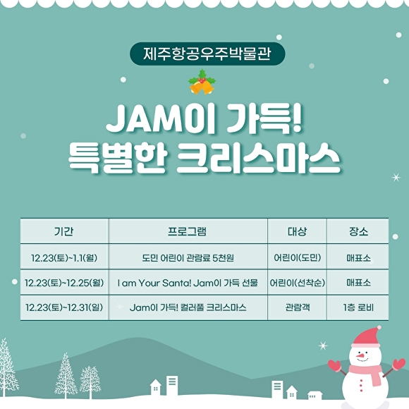 제주항공우주박물관이 연말연시를 맞아 다채로운 이벤트를 운영하고 있다. [사진=JDC]