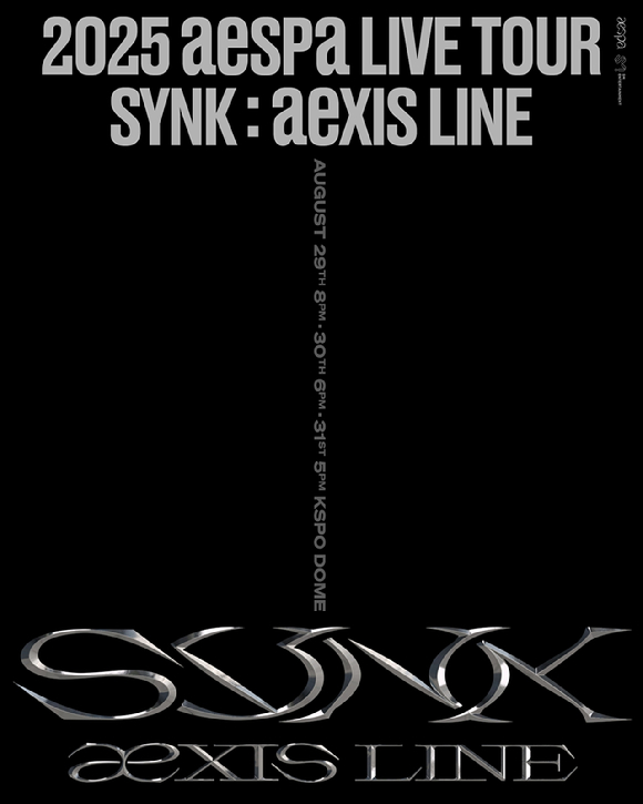 에스파 월드투어 '2025 에스파 라이브 투어 – 싱크 : 엑시스 라인 –' 로고 포스터. [사진=SM엔터테인먼트]