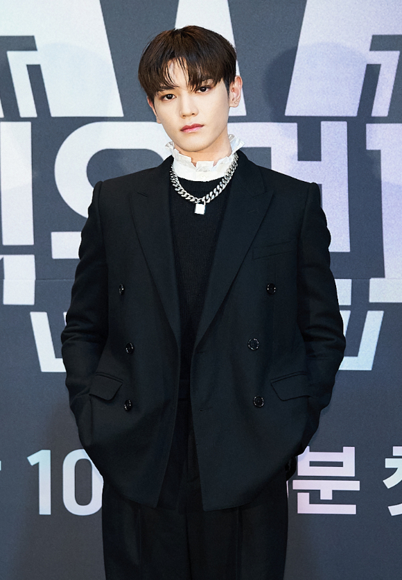 NCT 태용이 24일 온라인으로 진행된 Mnet '스트릿 우먼 파이터' 제작발표회에 참석해 포즈를 취하고 있다. [사진=Mnet]