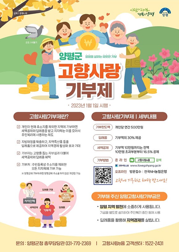 양평군 고향사랑 기부제 포스터 [사진=양평군]