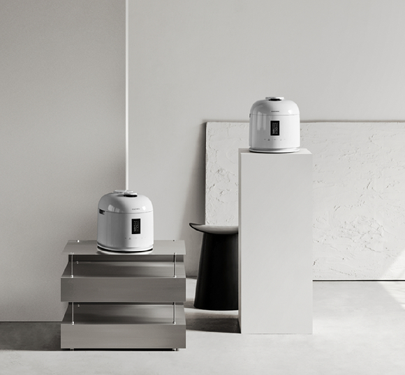 쿠첸의 '123 밥솥' 글로시 퓨어 화이트 색상. [사진=쿠첸]