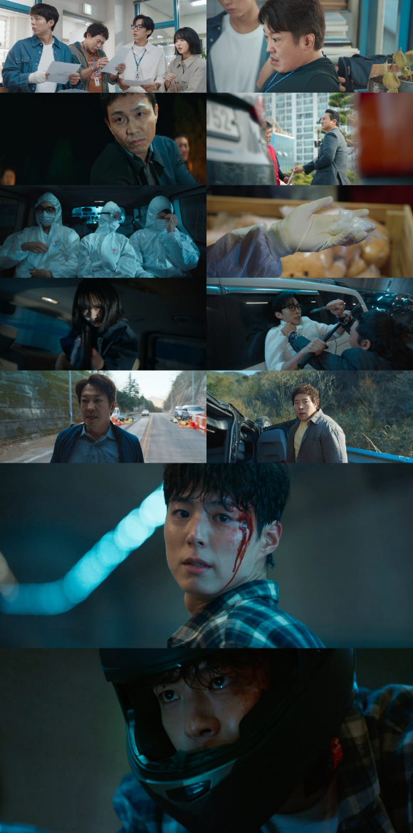 '굿보이' 박보검이 오정세 카르텔의 각개 기습에 처절히 당했다. [사진=JTBC 방송화면 캡처]