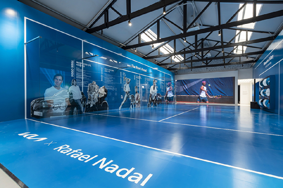 기아 언플러그드 그라운드 내 조성된 기아와 라파엘 나달 간의 파트너십 역사·비전을 직접 체험할 수 있는 팝업 공간. [사진=기아]