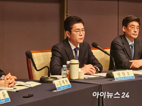 정원오 더불어민주당 서울시장 후보가 20일 서울 중구 한국프레스센터에서 열린 관훈토론회에서 발언하고 있다. [사진=홍성효 기자]