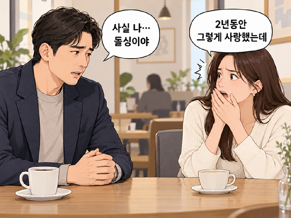 여자친구와 2년 교제하는 동안 자신의 이혼 사실을 숨겨온 '돌싱(돌아온 싱글) 남친'의 사연이 온라인에서 화제가 되고 있다. 그림은 챗GPT로 생성한 인공지능(AI) 이미지. [이미지=챗GPT]