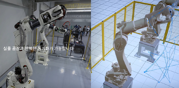 보스턴 다이나믹스의 4족 보행 로봇 'SPOT'이 공장을 자율 순찰하며 다양한 센서로 설비 상태를 실시간 모니터링하는 모습. [사진=현대자동차]