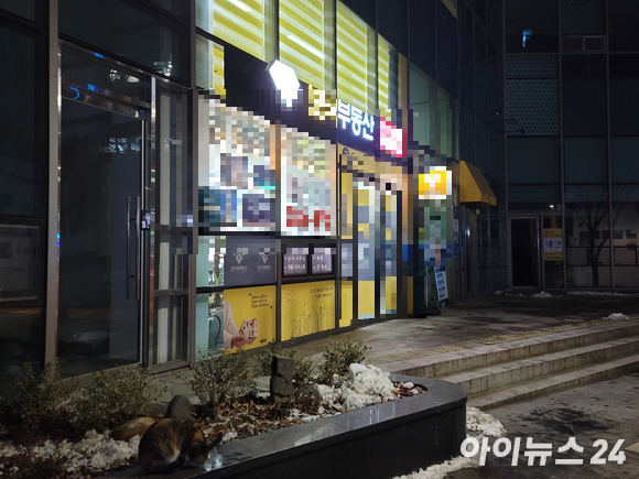 서울 서초구 일원 한 부동산 내부 조명이 늦은 시간까지 켜져 있다. [사진=김서온 기자]