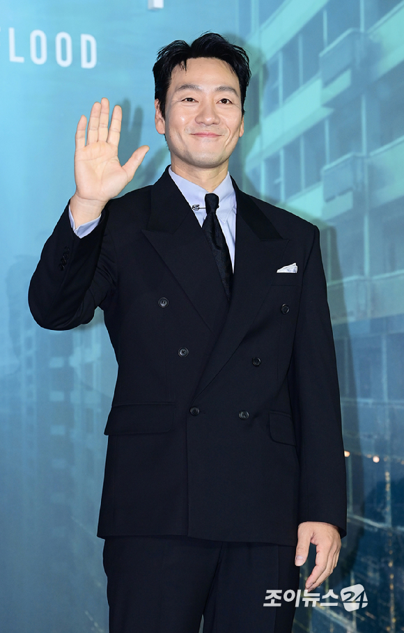 배우 박해수가 16일 오전 서울 CGV 용산아이파크몰에서 열린 넷플릭스 영화 '대홍수'(감독 김병우) 제작보고회에 참석하고 있다. [사진=정소희 기자]