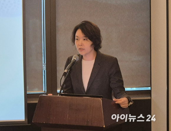 윤경완 넥스아이 대표가 29일 서울 여의도에서 개최한 기업공개(IPO) 간담회에서 발표하고 있다. 2026.10.29 [사진=성진우 기자]