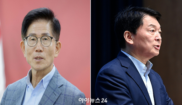 국민의힘 8·22 전당대회 당대표 출마를 선언한 김문수 전 고용노동부장관·안철수 의원(가나다순) [사진=아이뉴스24 DB]