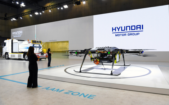 'H2 MEET 2022'에 전시된 현대차 수소 멀티콥터 드론. [사진=현대자동차그룹]