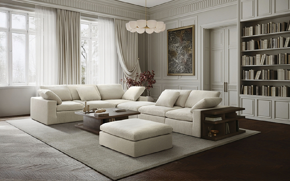 신세계까사가 오는 14일부터 까사미아와 마테라소의 연간 베스트셀러 제품을 특별한 혜택과 함께 선보이는 '2025 베스트 어워드' 행사를 실시한다. 사진은 까사미아 히트 상품 캄포 시리즈의 신제품 '캄포 구스' 소파. [사진=신세계까사]