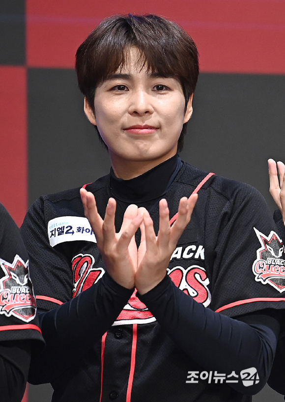 전 유도선수 김성연이 25일 서울 구로구 더 세인트 신도림에서 열린 채널A 야구여왕' 제작발표회에서 포즈를 취하고 있다. [사진=곽영래 기자]