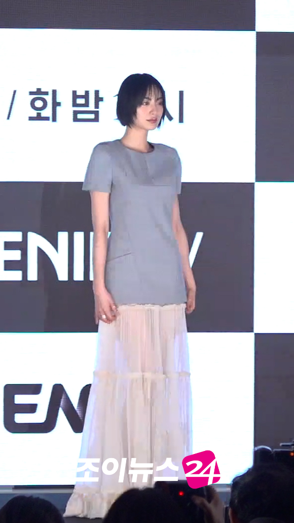 배우 나나가 지난 10일 오후 서울 구로구 더세인트에서 열린 ENA 월화드라마 '클라이맥스' 제작발표회에서 참석해 포즈를 취하고 있다. [사진=문수지 기자]