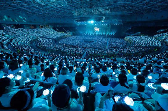 플레이브가 올림픽공원 KSPO DOME에서 첫 번째 아시아 투어 '2025 플레이브 아시아 투어 - '대시: 퀀텀 리프 인 서울'(2025 PLAVE Asia Tour 'DASH: Quantum Leap in Seoul')'을 개최했다. 사진은 공연장 전경. [사진=블래스트]