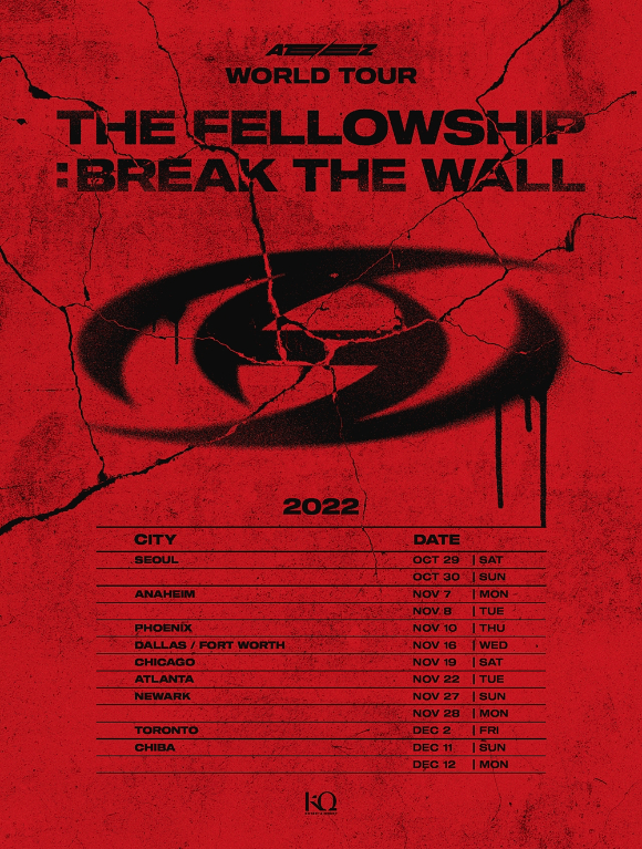 에이티즈 월드투어 포스터 [사진=KQ엔터테인먼트]