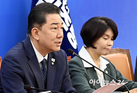 김병기 더불어민주당 원내대표가 1일 오전 국회에서 열린 정책조정회의에서 발언하고 있다. [사진=곽영래 기자]
