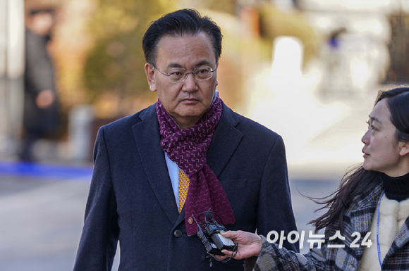 유상범 국민의힘 의원이 18일 서울 종로구 헌법재판소에서 열린 윤석열 대통령 탄핵심판 9차 변론기일에 참석하고 있다. [사진=사진공동취재단]