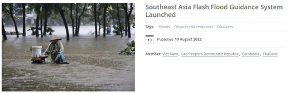 WMO는 최근 동남아시아 돌발홍수 안내 시스템을 구축했다. [사진=WMO]
