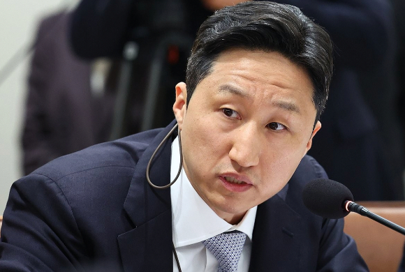 정기선 HD현대 회장이 16일 용산 대통령실에서 열린 한미 관세협상 후속 민관 합동회의에서 발언하고 있다. 2025.11.16 [사진=연합뉴스]