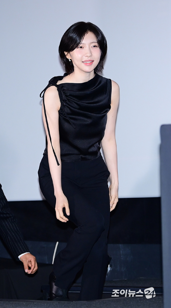 배우 주현영이 24일 오후 서울 용산구 CGV 용산아이파크몰에서 열린 영화 '괴기열차'(감독 탁세웅) 언론시사회에 참석하고 있다. [사진=정소희 기자]