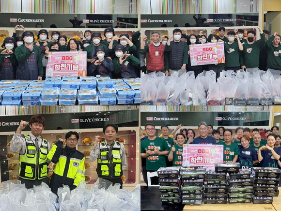 BBQ가 치킨대학 착한기부를 통해 지난 11월 한 달 동안 지역사회 소외이웃에 치킨 1000여 마리를 기부했다. [사진=BBQ]