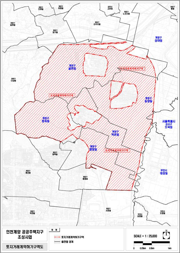 인천광역시 계양 테크노밸리 및 인근 지역 해제 도면 [사진=인천시]