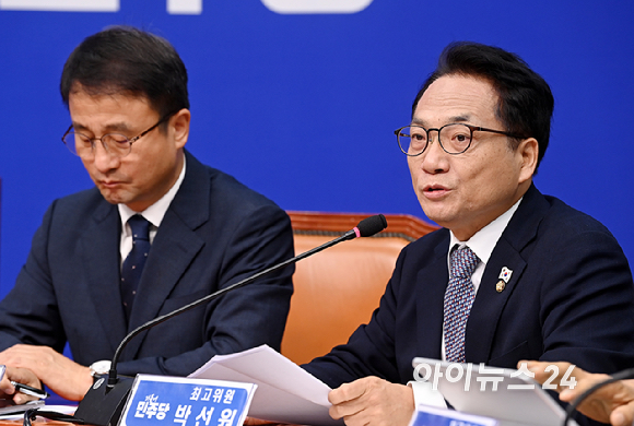박선원 더불어민주당 최고위원이 31일 서울 여의도 국회에서 열린 최고위원회의에서 발언하고 있다. [사진=곽영래 기자]