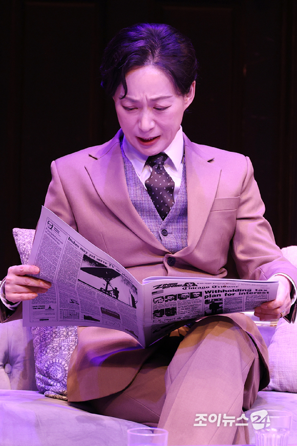 배우 우현주가 19일 오후 서울 종로구 동숭동 대학로티오엠에서 진행된 연극 '오펀스' 프레스콜에 참석해 열연을 펼치고 있다. [사진=문수지 기자]