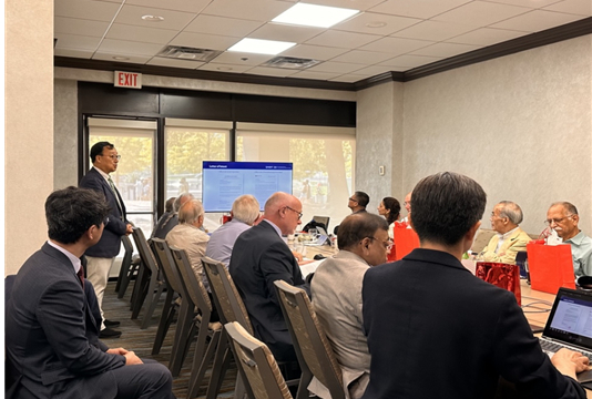 인천광역시가 제30차 세계원자력구조공학회 학술 대회 유치 제안 발표를 하고 있다. [사진=인천시]