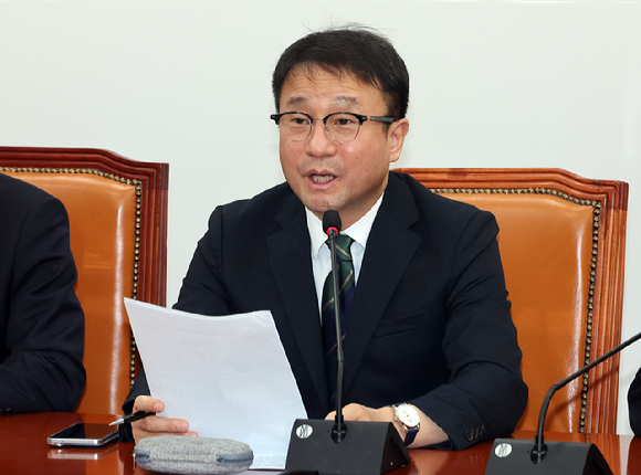 더불어민주당 한병도 원내대표가 12일 국회에서 열린 정책조정회의에서 발언하고 있다. 2026.3.12 [사진=연합뉴스]