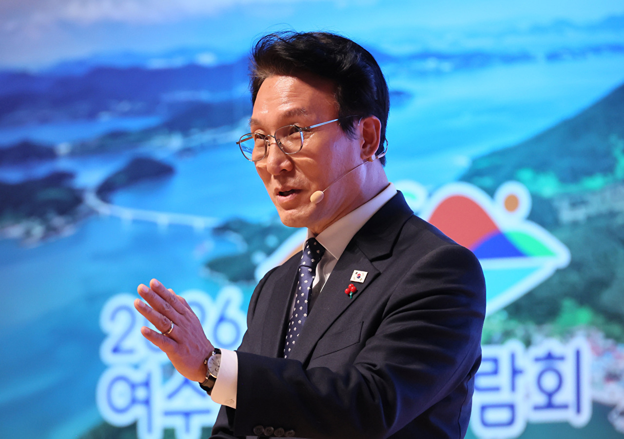 김민석 국무총리가 20일 전남 무안군 전남도청에서 열린 K-국정설명회에서 발언하고 있다. 2025.12.20 [사진=연합뉴스]