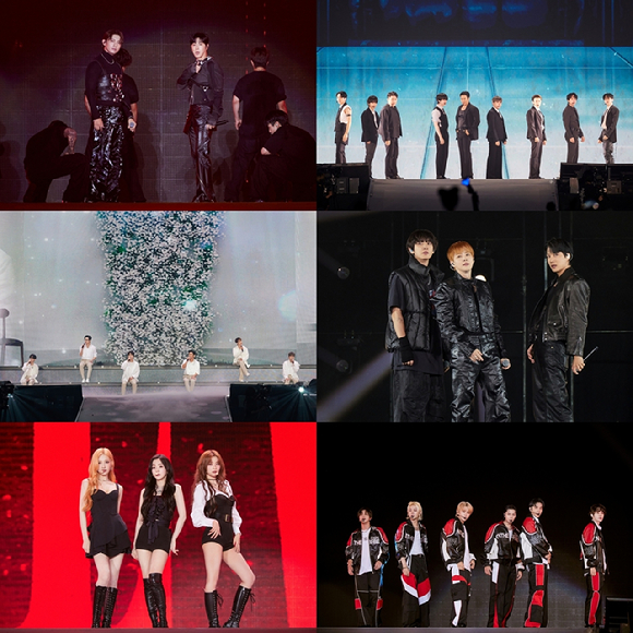 SMTOWN LIVE 2025 도쿄돔 공연에서 출연 가수들이 단체 사진을 촬영하고 있다. [사진=SM엔터테인먼트]