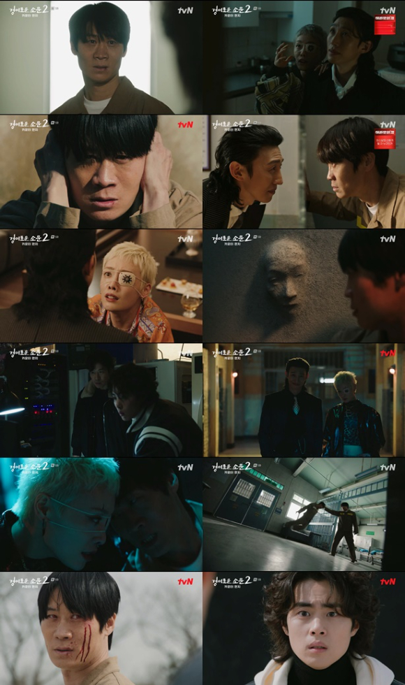 '경이로운 소문2' 진선규가 폭주했다. [사진=tvN 방송화면 캡처]